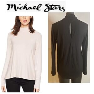 🥳Michael Stars mock neck key hole rear top. Xs